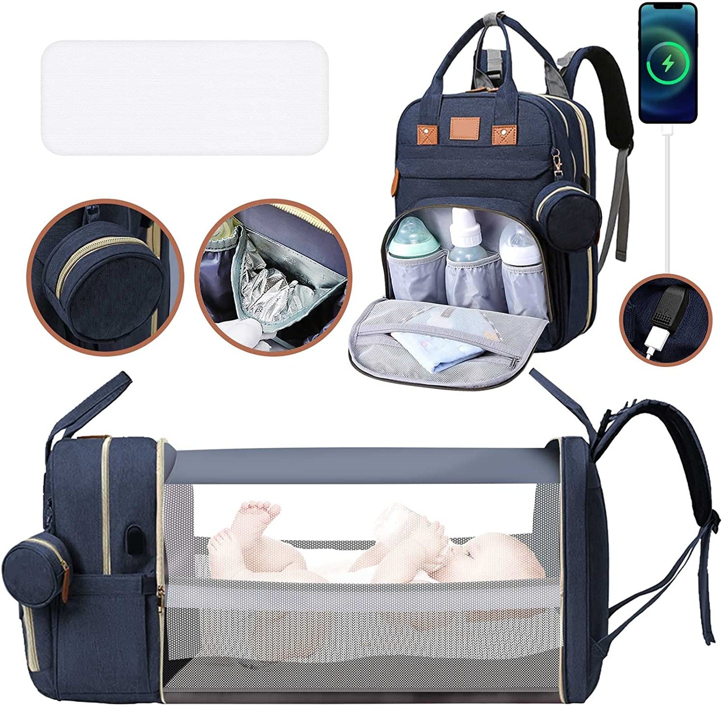 smart diaper backpack multi functional design