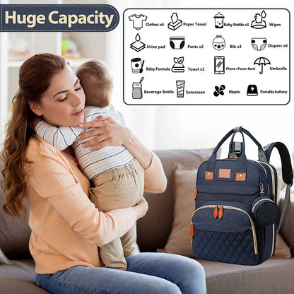 travel diaper backpack with foldable changing bed