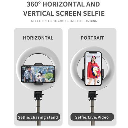 wireless selfie stick tripod with ring light